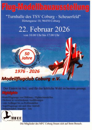 Veranstaltungsbanner Ausstellung 50 Jahre MFC Coburg e.V.